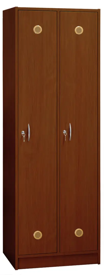 STL - 180 - 60 šatní skříň dřevěná, 2-dveřová, šatní tyč, 1800 x 600 x 500, sokl, ořech královský