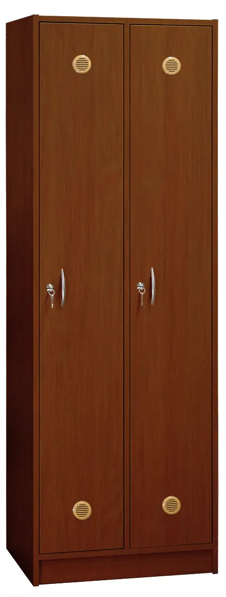 STL - 180 - 60 šatní skříň dřevěná, 2-dveřová, šatní tyč, 1800 x 600 x 500, sokl, ořech královský