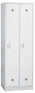 STL - 180 - 80 šatní skříň dřevěná, 2-dveřová, šatní tyč, 1800 x 800 x 500, sokl, bílá