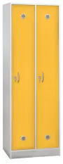 STL - 180 - 80 šatní skříň dřevěná, 2-dveřová, šatní tyč, 1800 x 800 x 500, sokl, korpus bílá/dveře žlutá odio