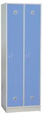 STL - 180 - 80 šatní skříň dřevěná, 2-dveřová, šatní tyč, 1800 x 800 x 500, sokl, korpus šedá/dveře modrá