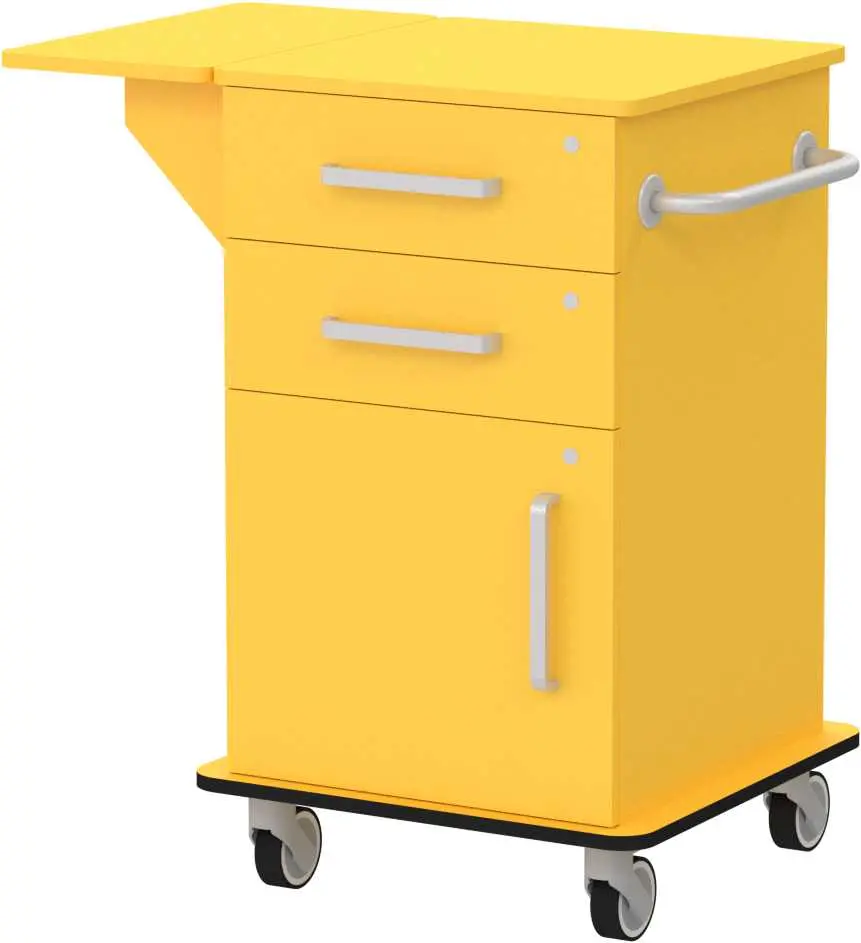 VIZITA 01 D mobilní vozík vizitový, korpus žlutá odio, čílka žlutá odio