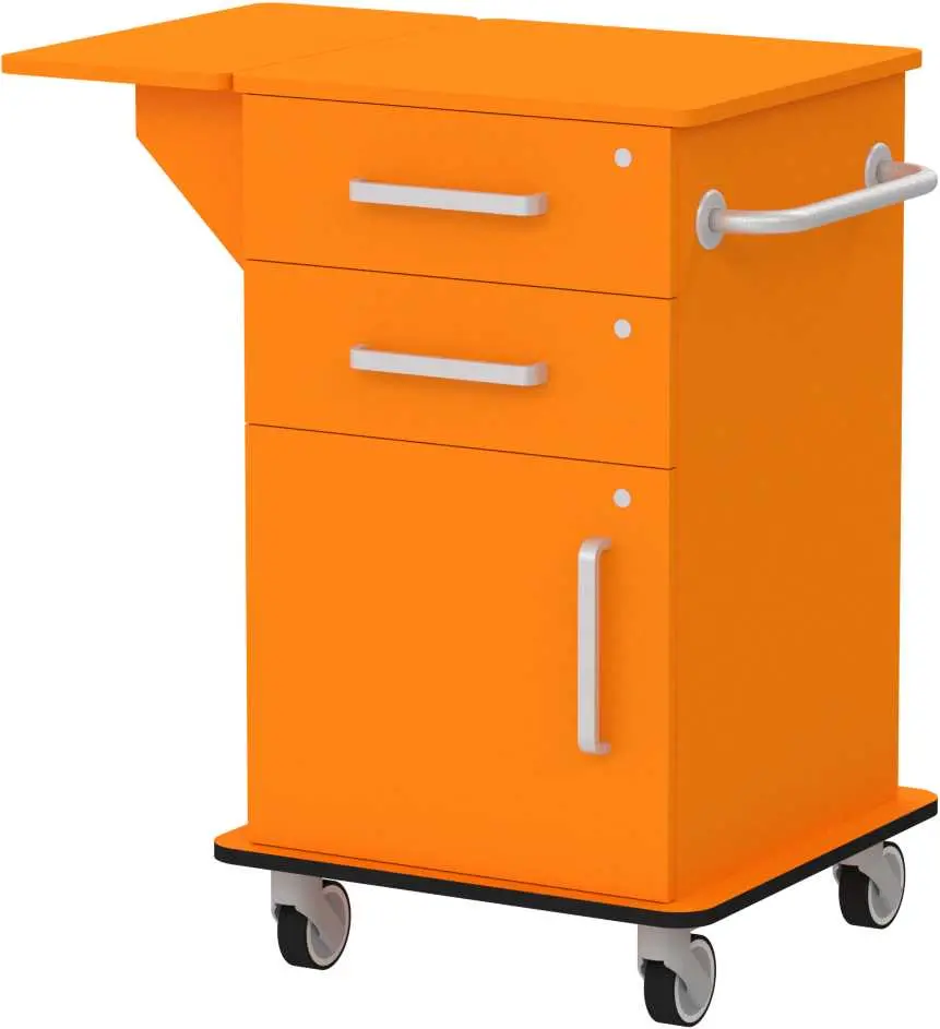 VIZITA 01 D mobilní vozík vizitový, korpus pomeranč, čílka pomeranč