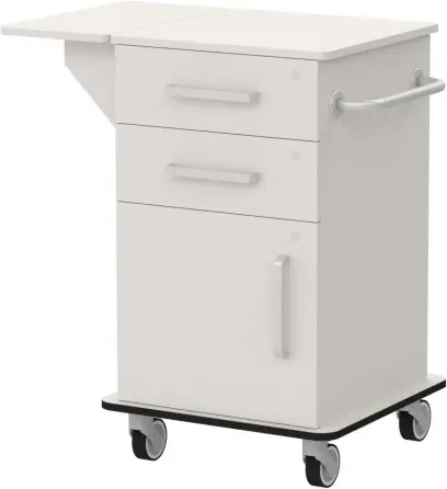 VIZITA 01 D mobilní vozík vizitový, korpus šedý, čílka šedá