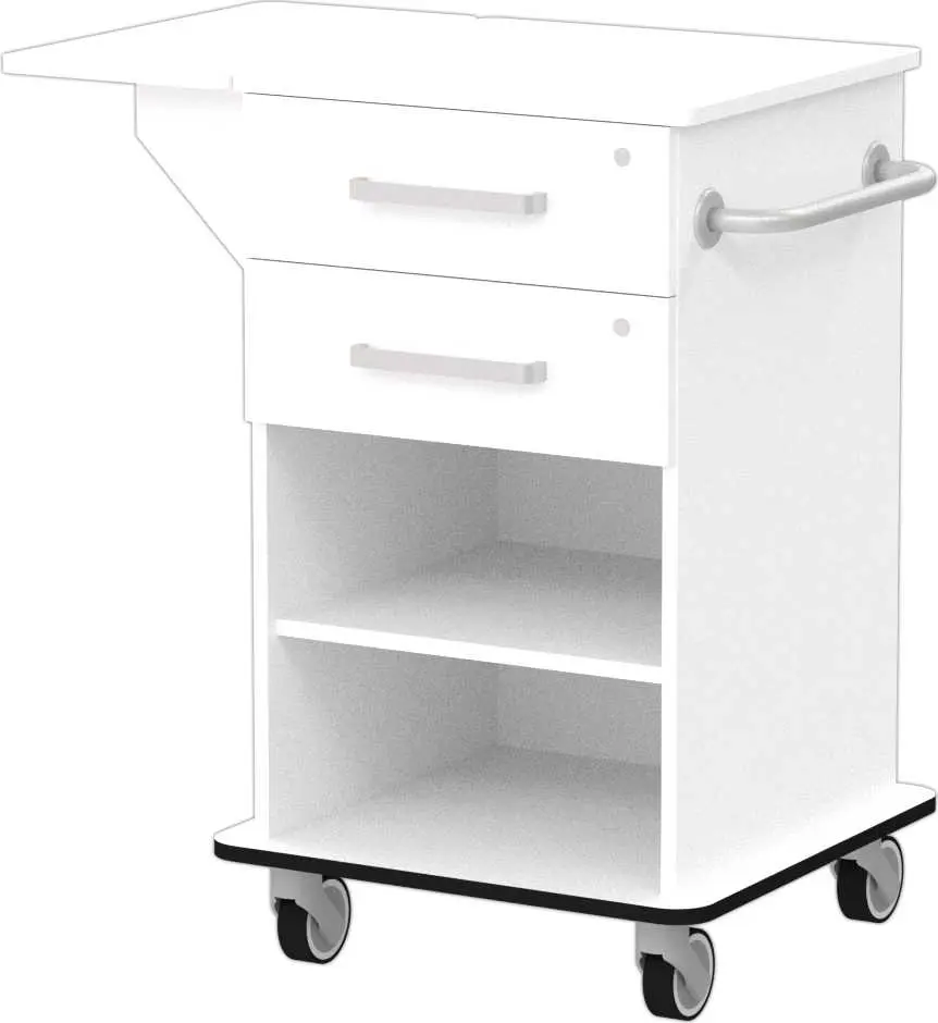 VIZITA 01 N mobilní vozík vizitový, korpus bílý, čílka bílá