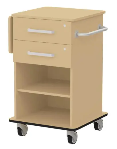 VIZITA 01 N mobilní vozík vizitový, korpus javor horský, čílka javor horský