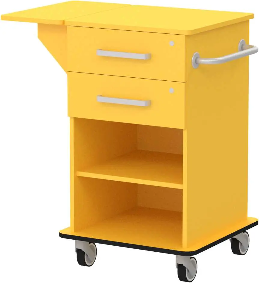 VIZITA 01 N mobilní vozík vizitový, korpus žlutá odio, čílka žlutá odio