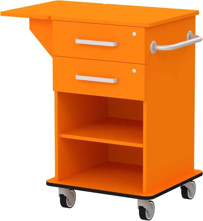 VIZITA 01 N mobilní vozík vizitový, korpus pomeranč, čílka pomeranč