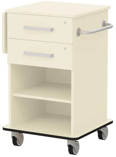 VIZITA 01 N mobilní vozík vizitový, korpus smetanová, čílka smetanová