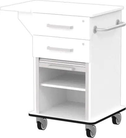 VIZITA 01 R mobilní vozík vizitový, korpus bílý, čílka bílá