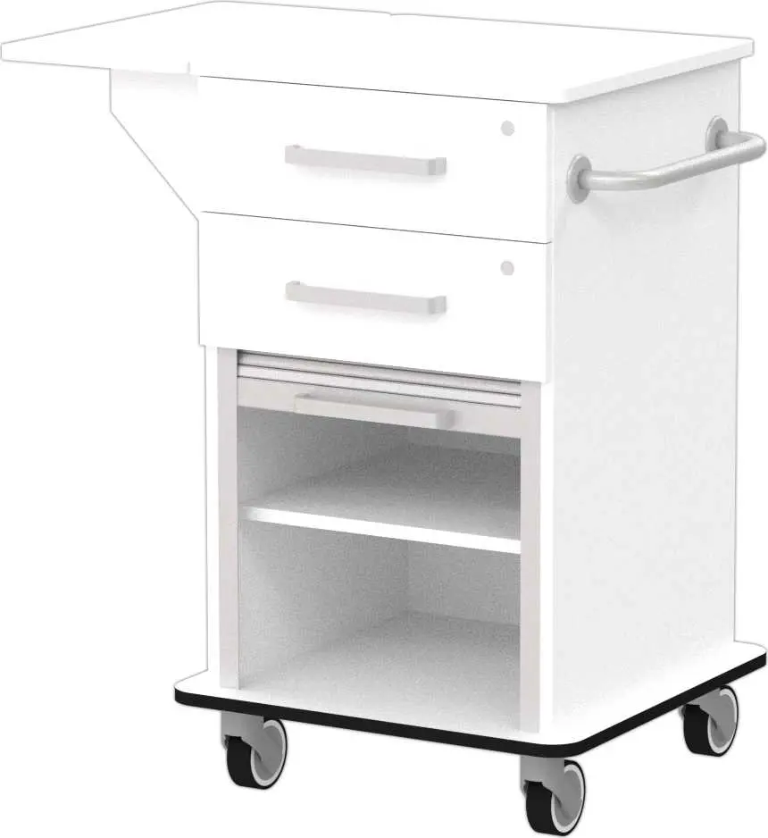 VIZITA 01 R mobilní vozík vizitový, korpus bílý, čílka bílá