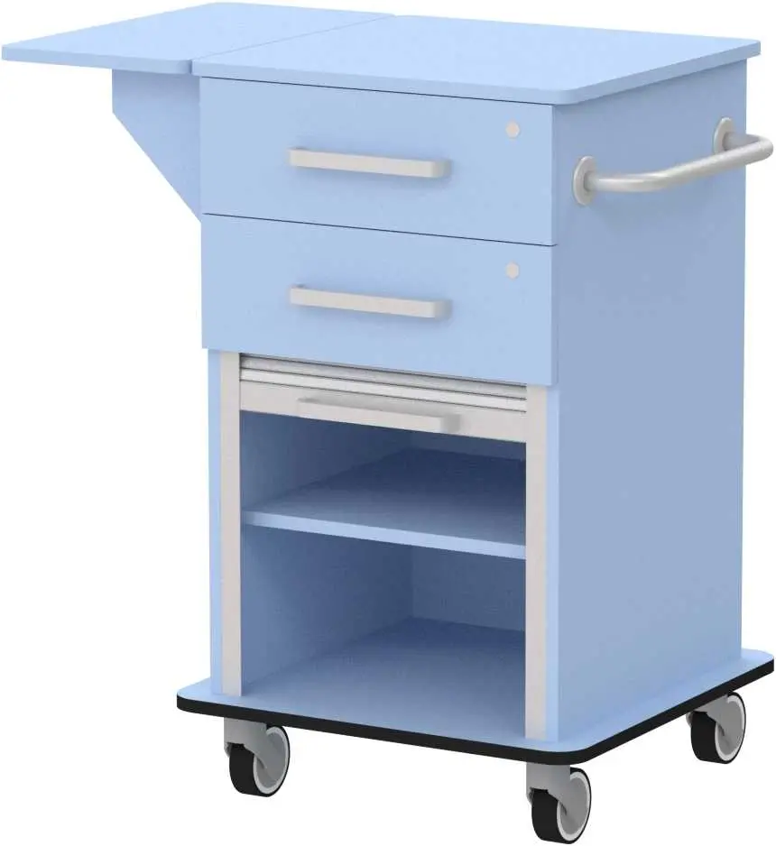 VIZITA 01 R mobilní vozík vizitový, korpus blankyt, čílka blankyt