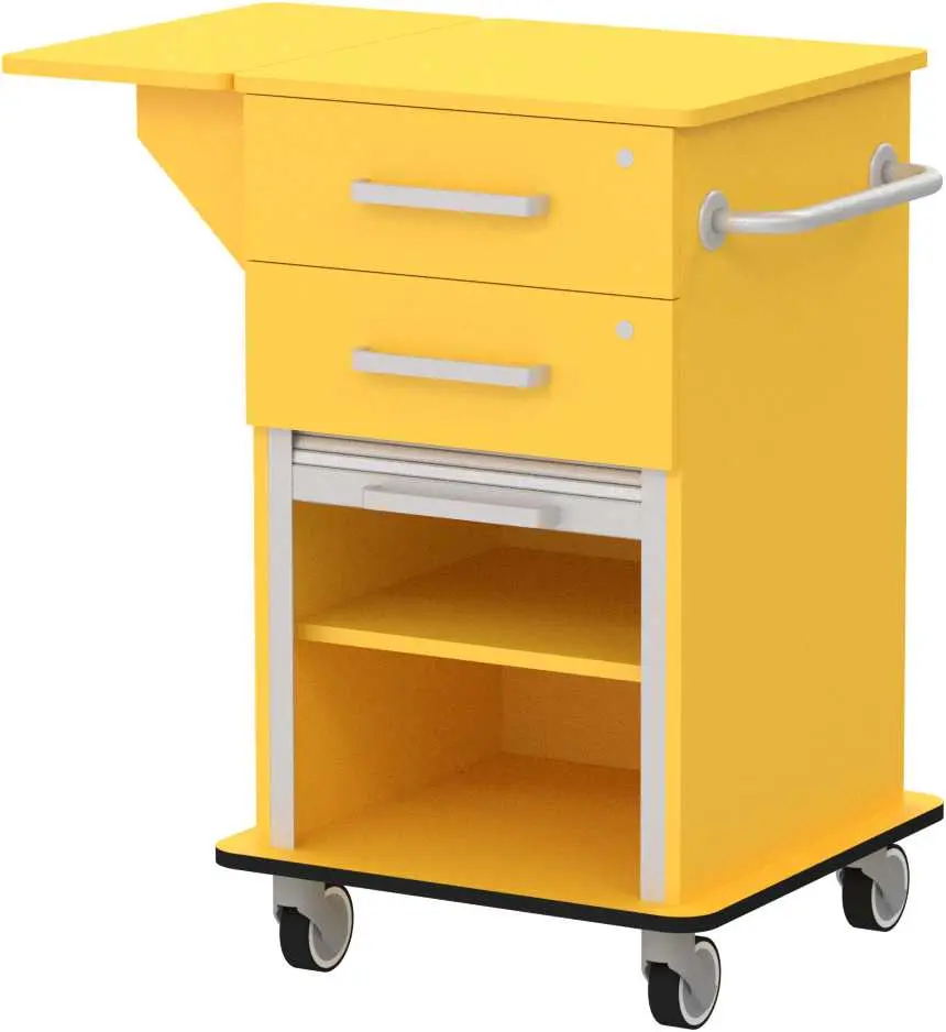 VIZITA 01 R mobilní vozík vizitový, korpus žlutá odio, čílka žlutá odio