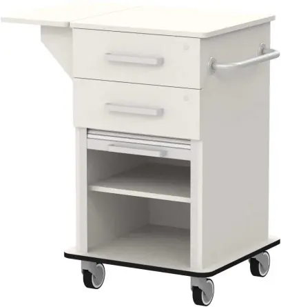 VIZITA 01 R mobilní vozík vizitový, korpus šedý, čílka šedá