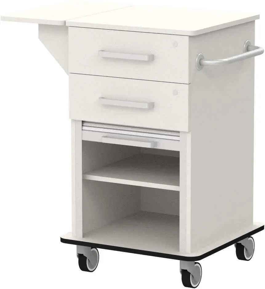 VIZITA 01 R mobilní vozík vizitový, korpus šedý, čílka šedá