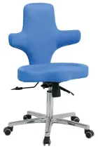 LZ 30 židle lékařská, kříž chrom, ekokůže, modrá