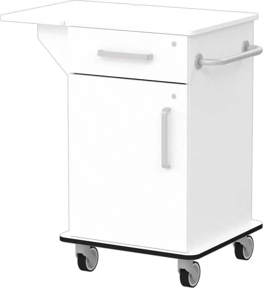 VIZITA 02 D mobilní vozík vizitový, korpus bílý, čílka bílá