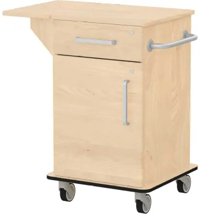 VIZITA 02 D mobilní vozík vizitový, korpus javor horský, čílka javor horský