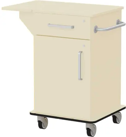 VIZITA 02 D mobilní vozík vizitový, korpus smetanový, čílka smetanová