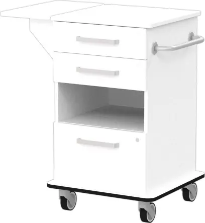 VIZITA 02 N mobilní vozík vizitový, korpus bílý, čílka bílá