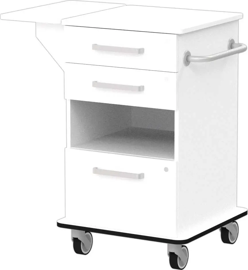 VIZITA 02 N mobilní vozík vizitový, korpus bílý, čílka bílá