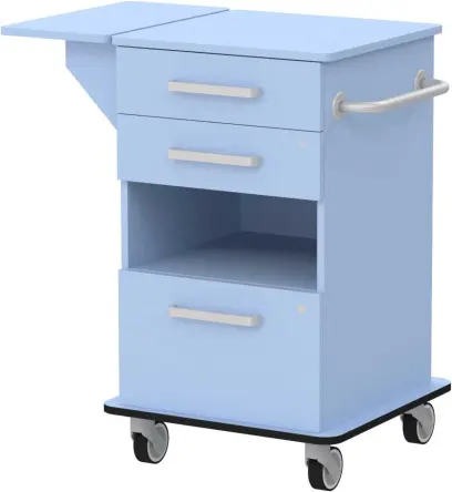 VIZITA 02 N mobilní vozík vizitový, korpus blankyt, čílka blankyt