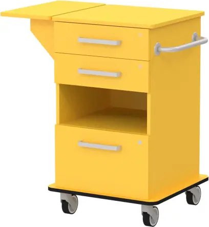 VIZITA 02 N mobilní vozík vizitový, korpus žlutá odio, čílka žlutá odio