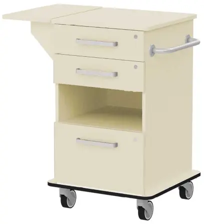 VIZITA 02 N mobilní vozík vizitový, korpus smetanová, čílka smetanová