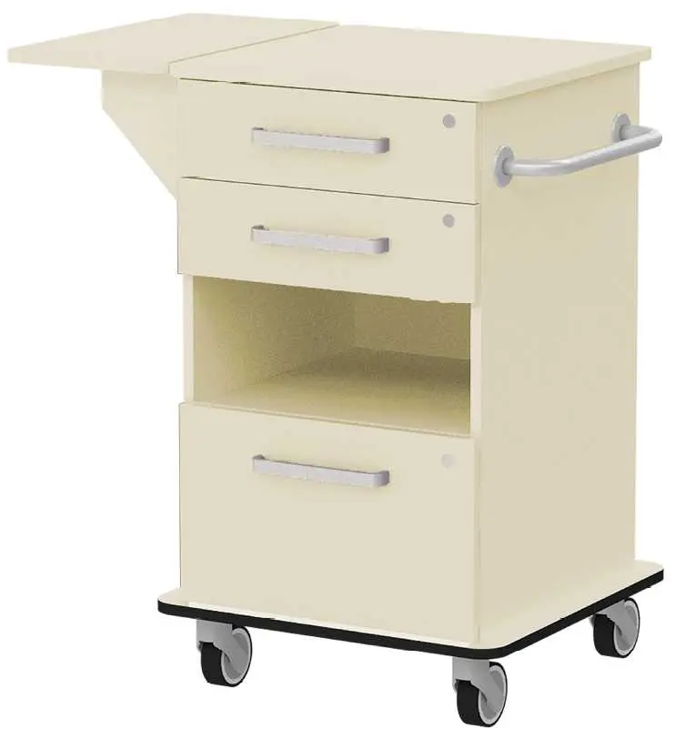 VIZITA 02 N mobilní vozík vizitový, korpus smetanová, čílka smetanová