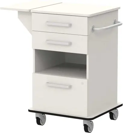 VIZITA 02 N mobilní vozík vizitový, korpus šedý, čílka šedá