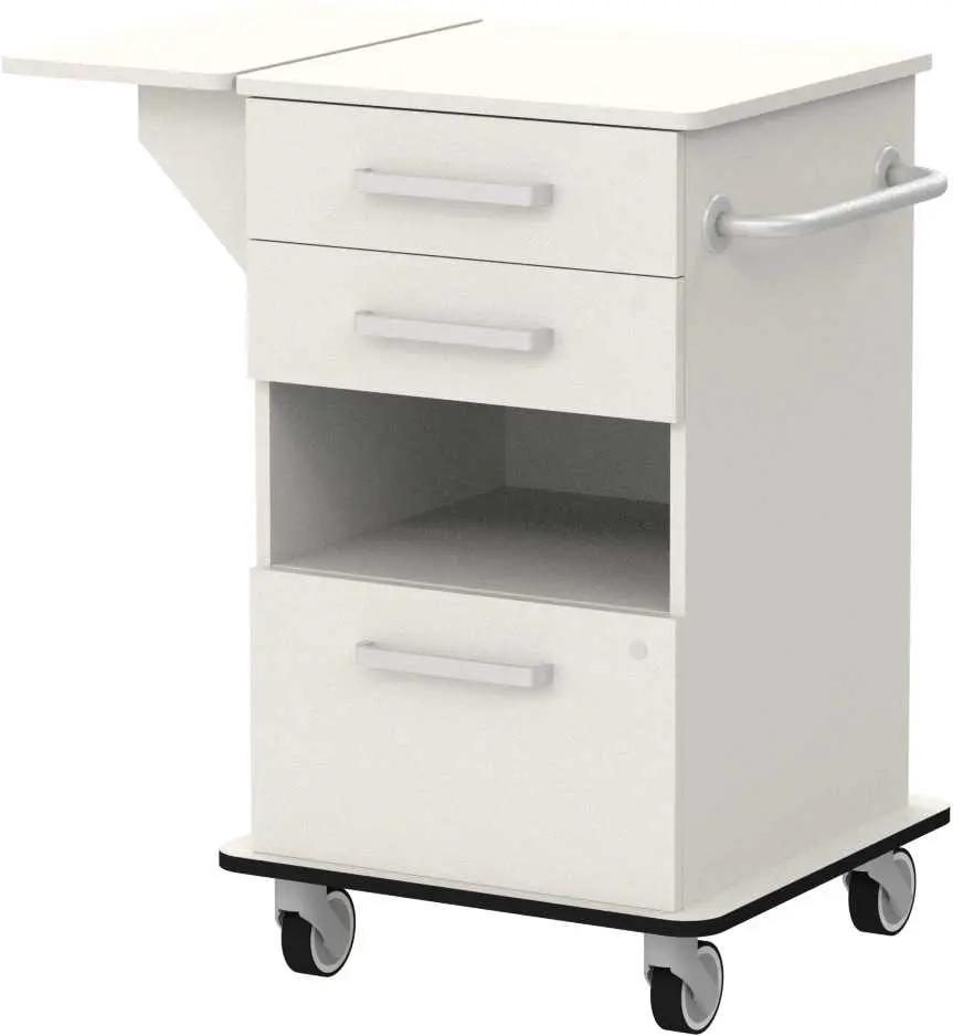 VIZITA 02 N mobilní vozík vizitový, korpus šedý, čílka šedá