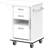 VIZITA 02 R mobilní vozík vizitový, korpus bílý, čílka bílá