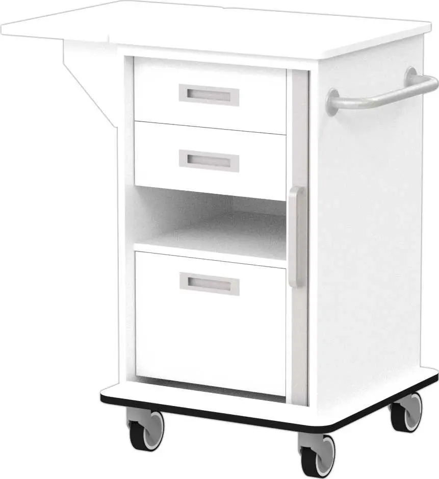 VIZITA 02 R mobilní vozík vizitový, korpus bílý, čílka bílá