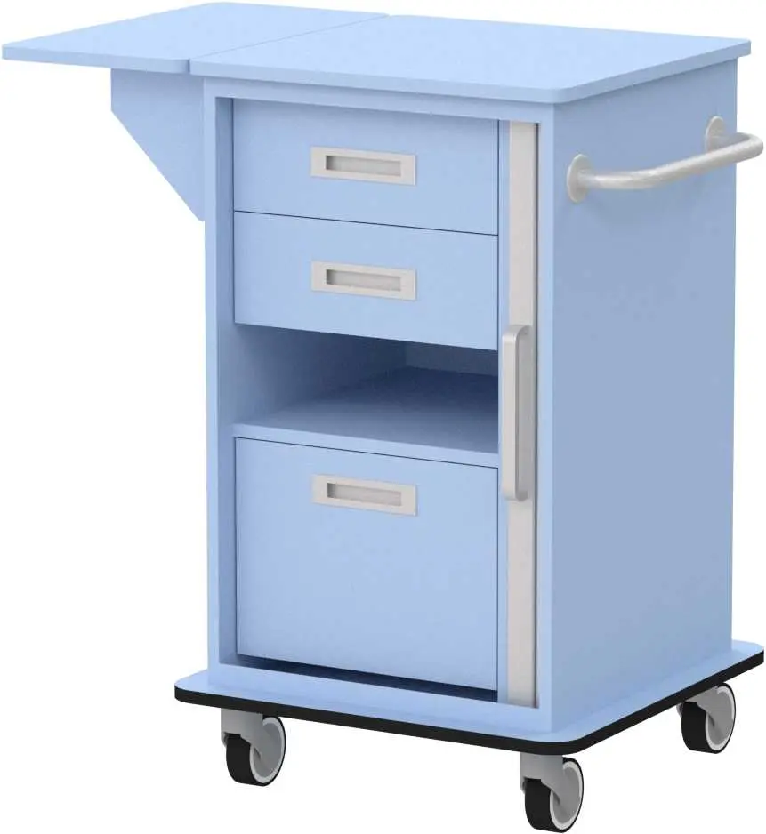 VIZITA 02 R mobilní vozík vizitový, korpus blankyt, čílka blankyt