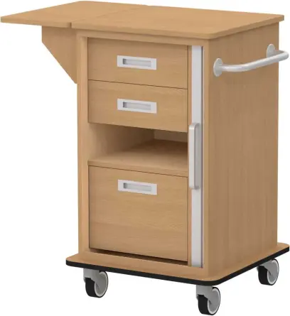 VIZITA 02 R mobilní vozík vizitový, korpus buk royal, čílka buk royal