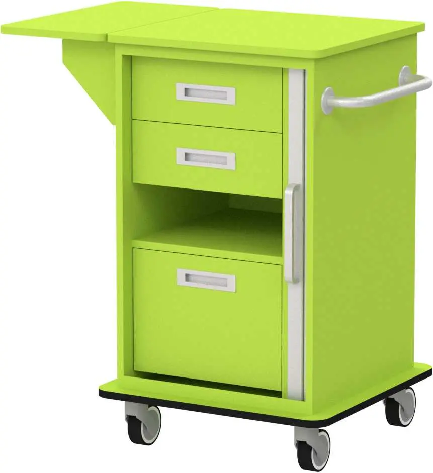 VIZITA 02 R mobilní vozík vizitový, korpus jarní zeleň, čílka jarní zeleň