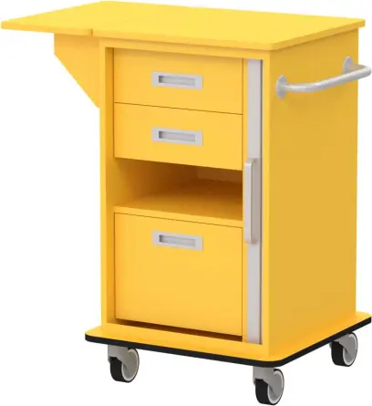 VIZITA 02 R mobilní vozík vizitový, korpus žlutá odio, čílka žlutá odio