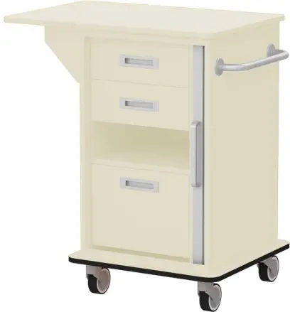 VIZITA 02 R mobilní vozík vizitový, korpus smetanový, čílka smetanová