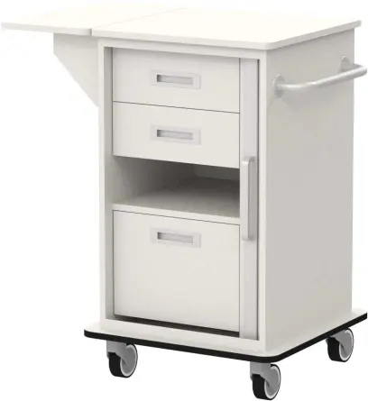 VIZITA 02 R mobilní vozík vizitový, korpus šedý, čílka šedá