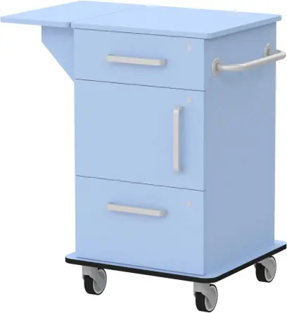 VIZITA 03 D mobilní vozík vizitový, korpus blankyt, čílka blankyt