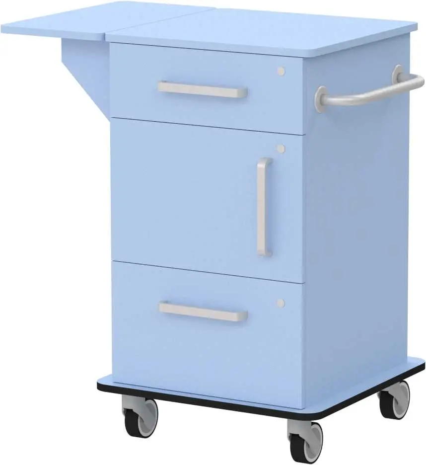 VIZITA 03 D mobilní vozík vizitový, korpus blankyt, čílka blankyt