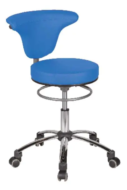 LZ 37 židle lékařská, kříž chrom, ekokůže, modrá