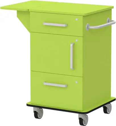 VIZITA 03 D mobilní vozík vizitový, korpus jarní zeleň, čílka jarní zeleň