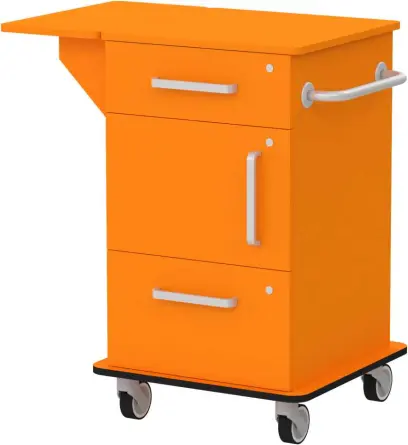 VIZITA 03 D mobilní vozík vizitový, korpus pomeranč, čílka pomeranč