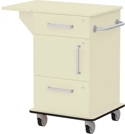 VIZITA 03 D mobilní vozík vizitový, korpus smetanový, čílka smetanová