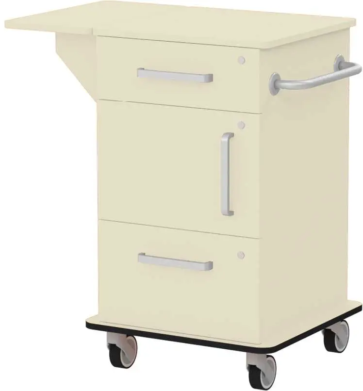 VIZITA 03 D mobilní vozík vizitový, korpus smetanový, čílka smetanová