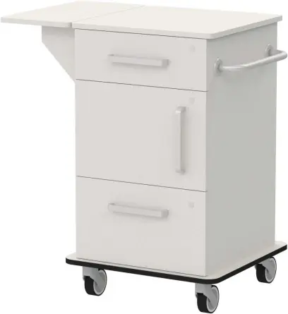 VIZITA 03 D mobilní vozík vizitový, korpus šedý, čílka šedá