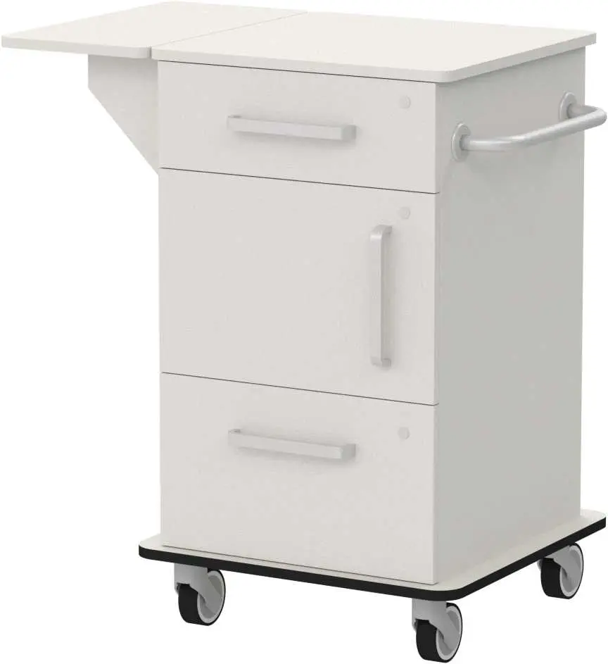 VIZITA 03 D mobilní vozík vizitový, korpus šedý, čílka šedá