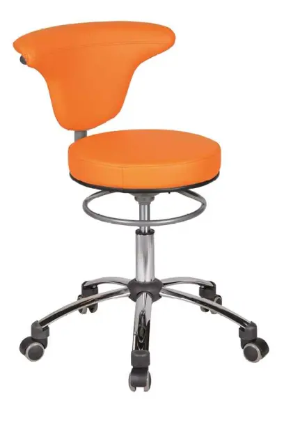 LZ 37 židle lékařská, kříž chrom, ekokůže, mandarinková