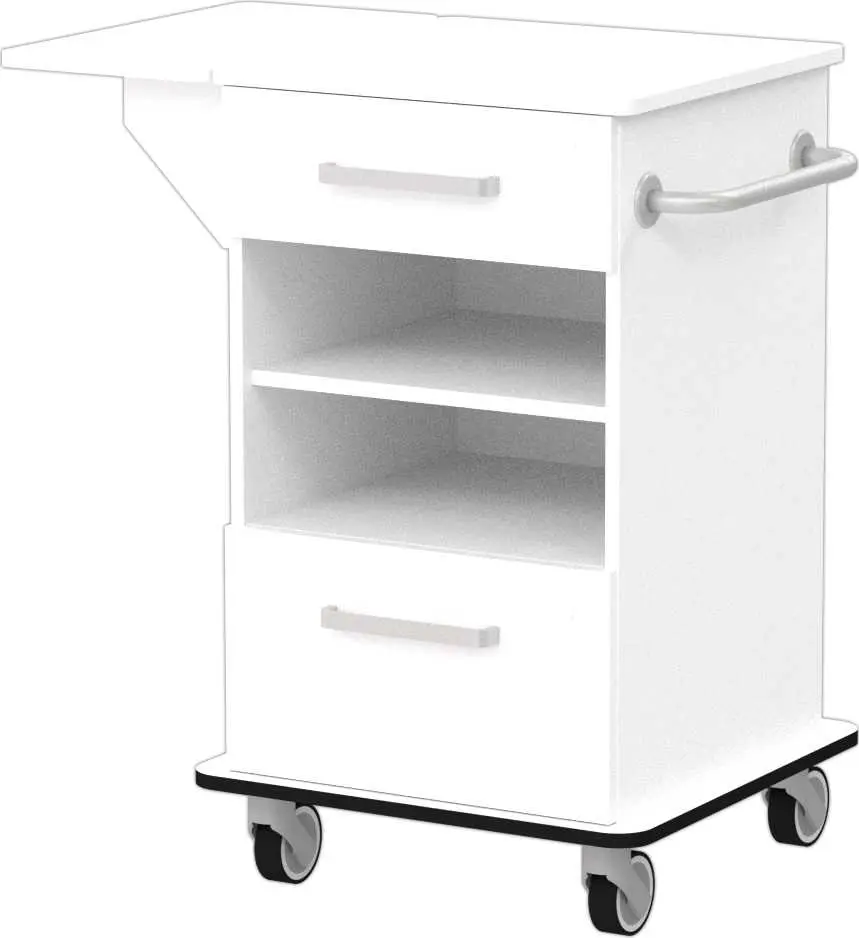 VIZITA 03 N mobilní vozík vizitový, korpus bílý, čílka bílá